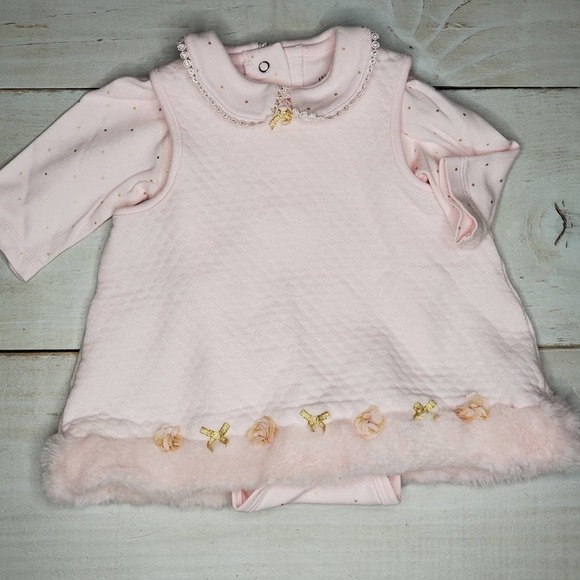 Little Me Bodysuit and Dress Set Pink 3 Month - Picture 2 of 8